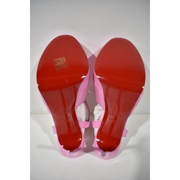 Christian Louboutin Miradona 120 Pink Patent Ankle Strap Sandal Heel Pump 40 - Picture 12 of 12